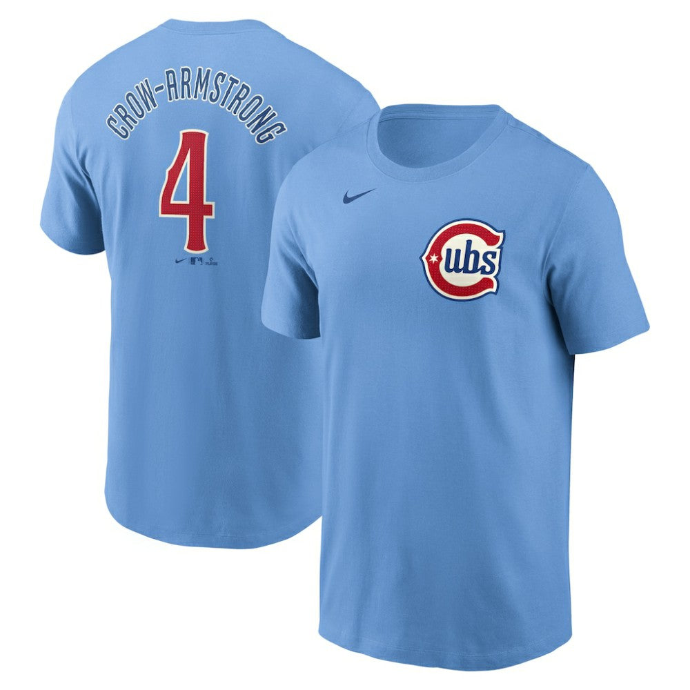 Pete Crow-Armstrong Chicago Cubs Fuse Name & Number T-Shirt - Light Blue | Nike
