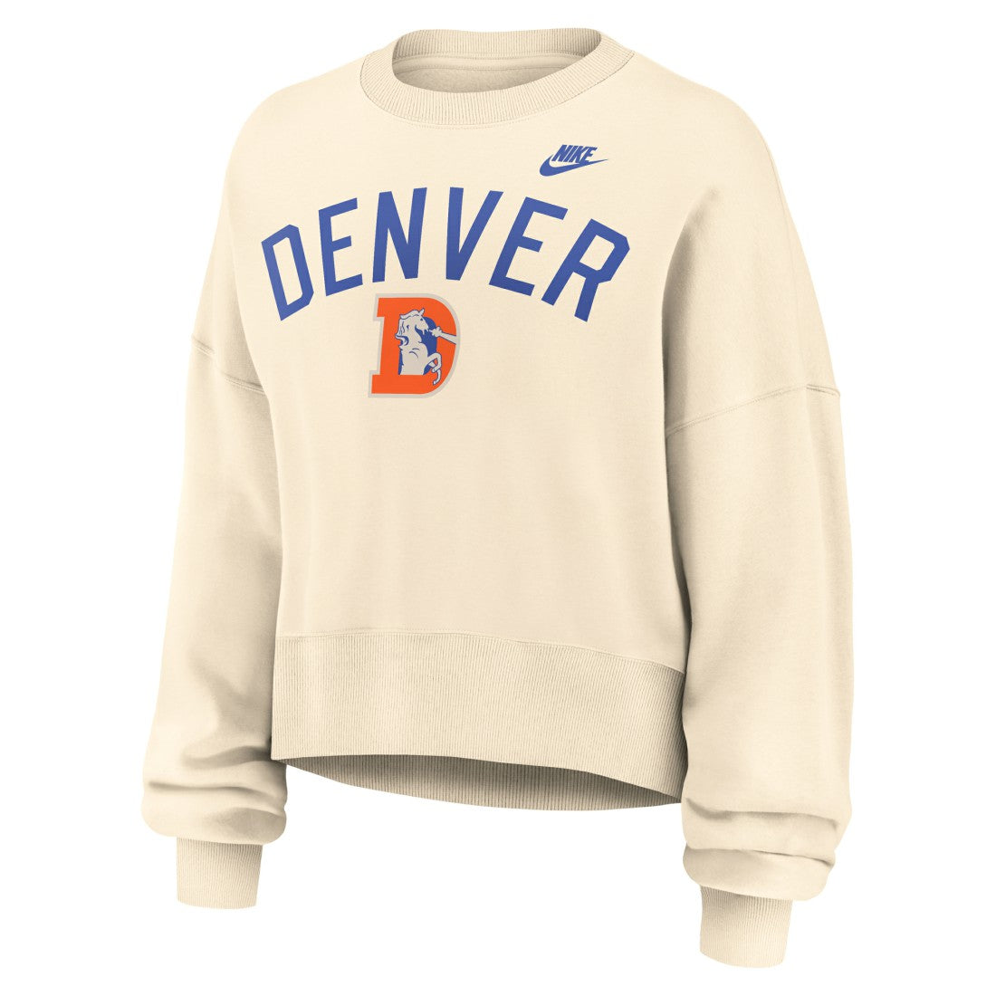 Denver Broncos Women's Oversized High Hip Legacy Arch Phoenix Fleece Sweatshirt - Natural | Nike online