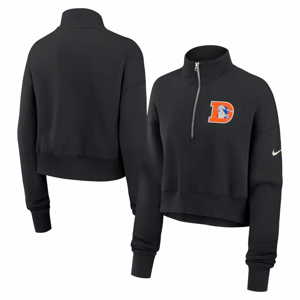 Denver Broncos Women's Legacy Phoenix Fleece Cropped Half-Zip Sweatshirt - Black | Nike outlet