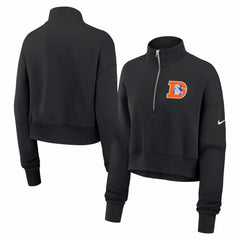 Denver Broncos Women's Legacy Phoenix Fleece Cropped Half-Zip Sweatshirt - Black | Nike outlet