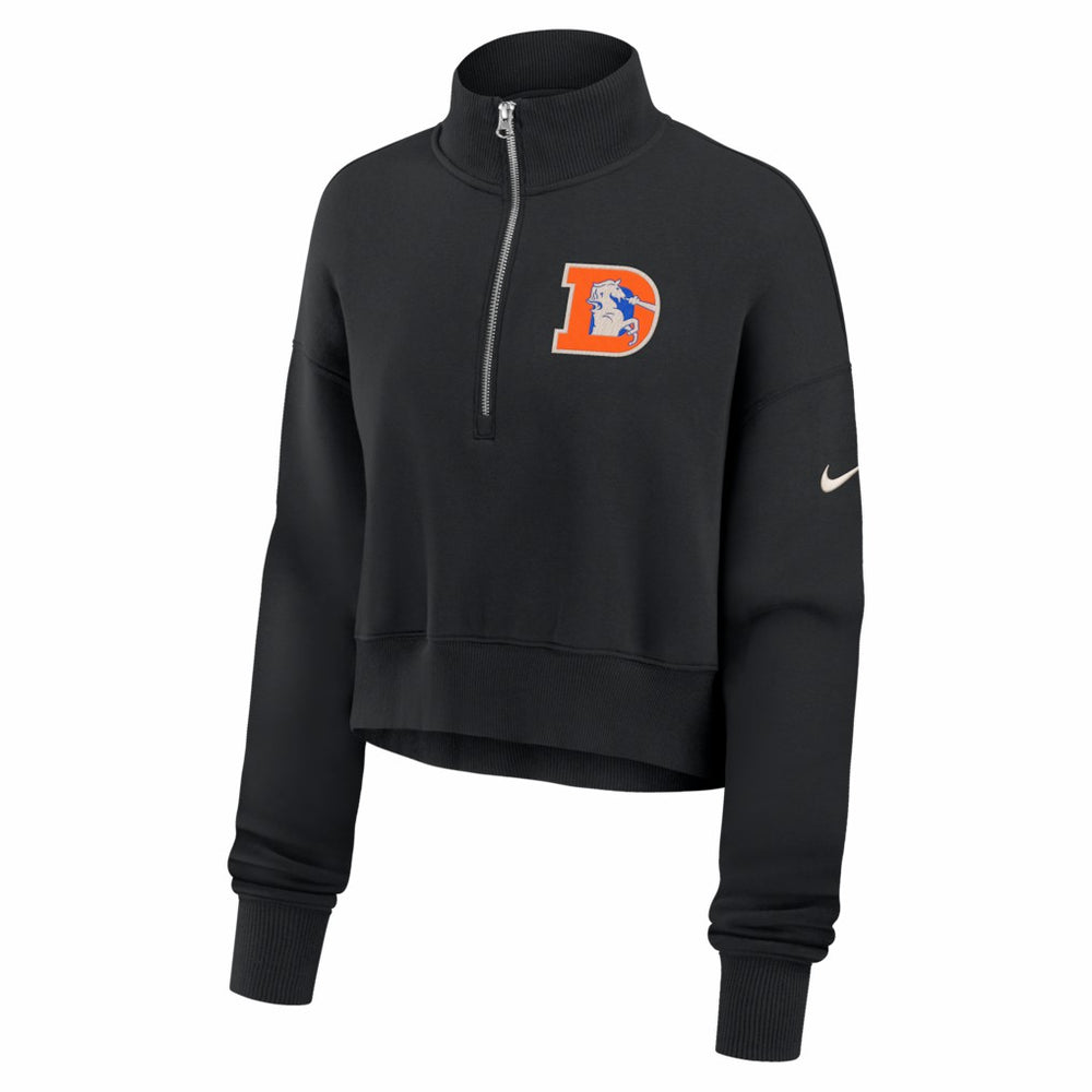 Denver Broncos Women's Legacy Phoenix Fleece Cropped Half-Zip Sweatshirt - Black | Nike outlet