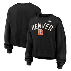Denver Broncos Women's Oversized High Hip Legacy Arch Phoenix Fleece Sweatshirt - Black | Nike for sale