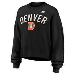 Denver Broncos Women's Oversized High Hip Legacy Arch Phoenix Fleece Sweatshirt - Black | Nike for sale