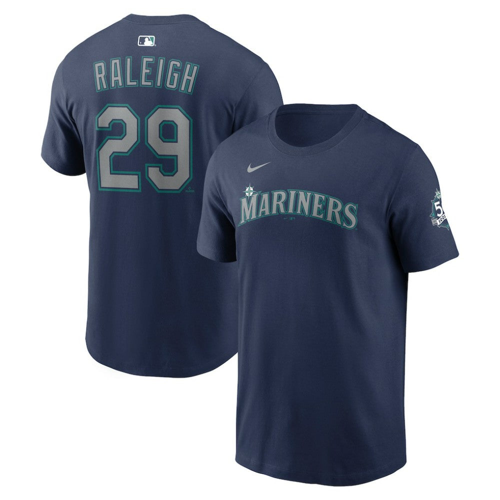 Cal Raleigh Seattle Mariners 50th Season Name & Number T-Shirt - Navy | Nike