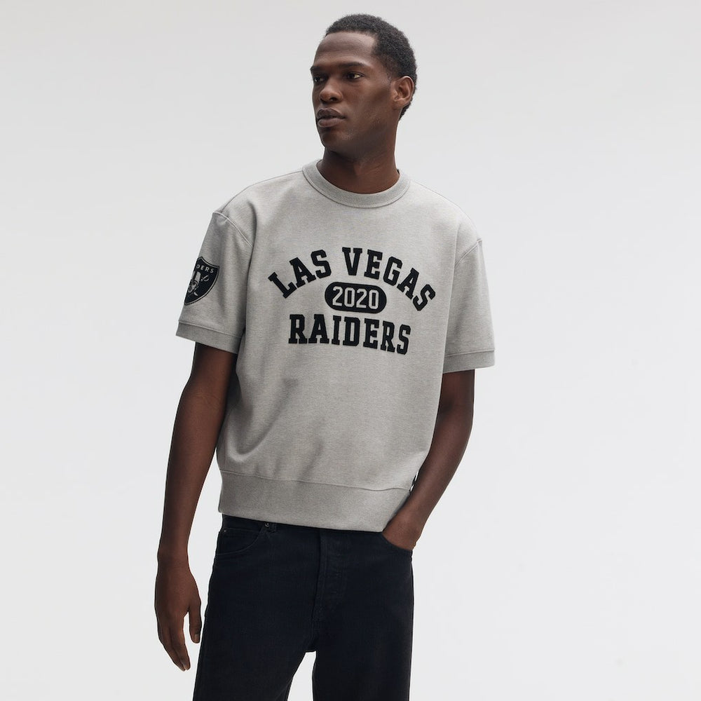 Las Vegas Raiders IconicFleece Short Sleeve Sweatshirt - Heather Gray online