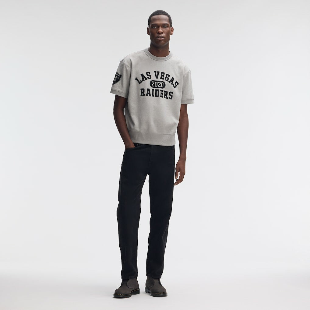 Las Vegas Raiders IconicFleece Short Sleeve Sweatshirt - Heather Gray online