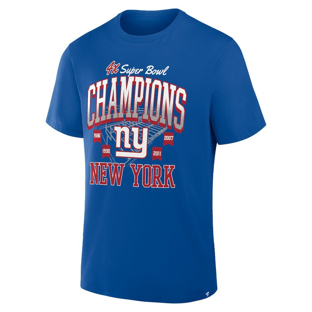 New York Giants 4x Super Bowl Champions T-Shirt - Royal for sale