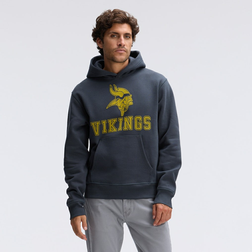 Minnesota Vikings IconicFleece Flocked Hoodie - Charcoal discount