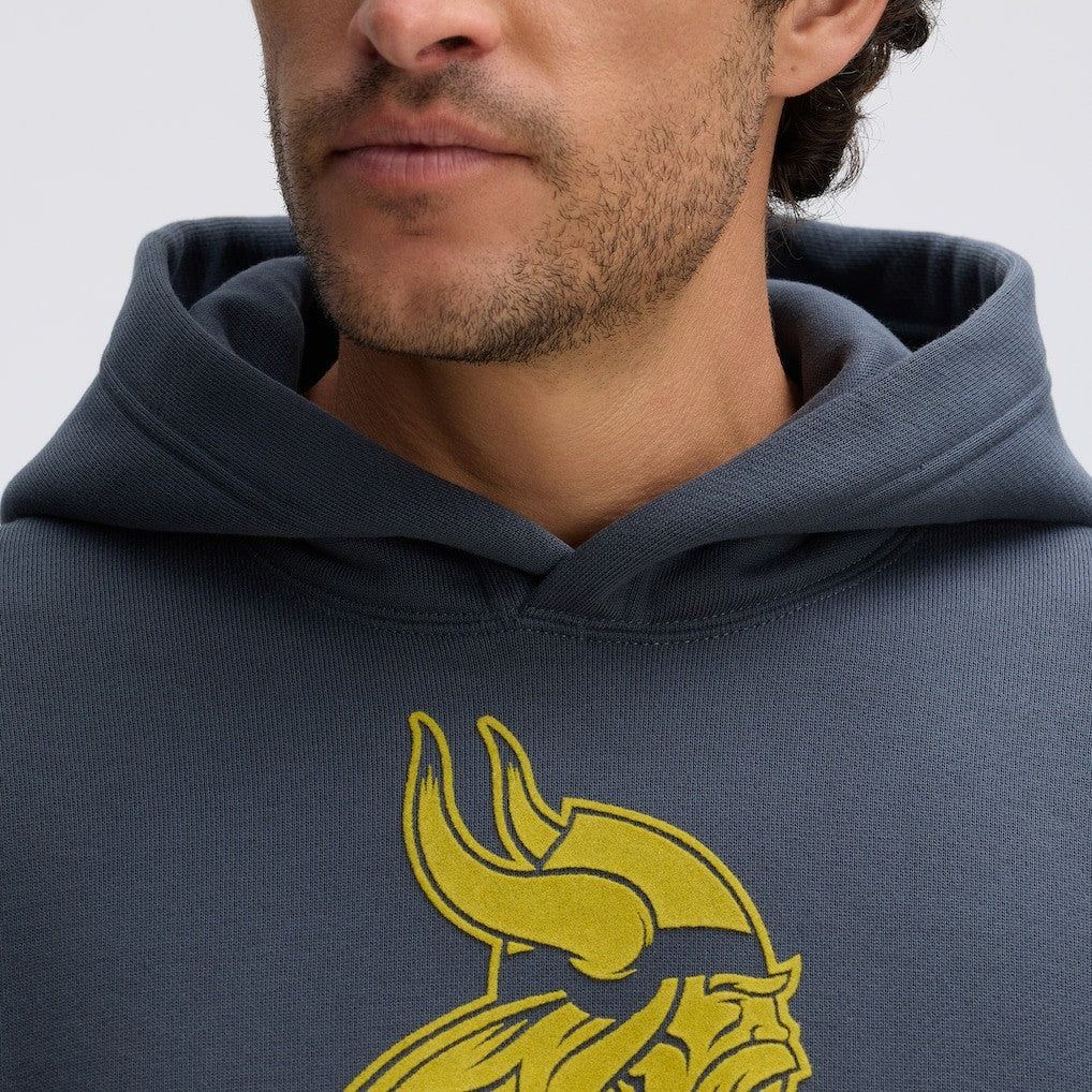 Minnesota Vikings IconicFleece Flocked Hoodie - Charcoal discount