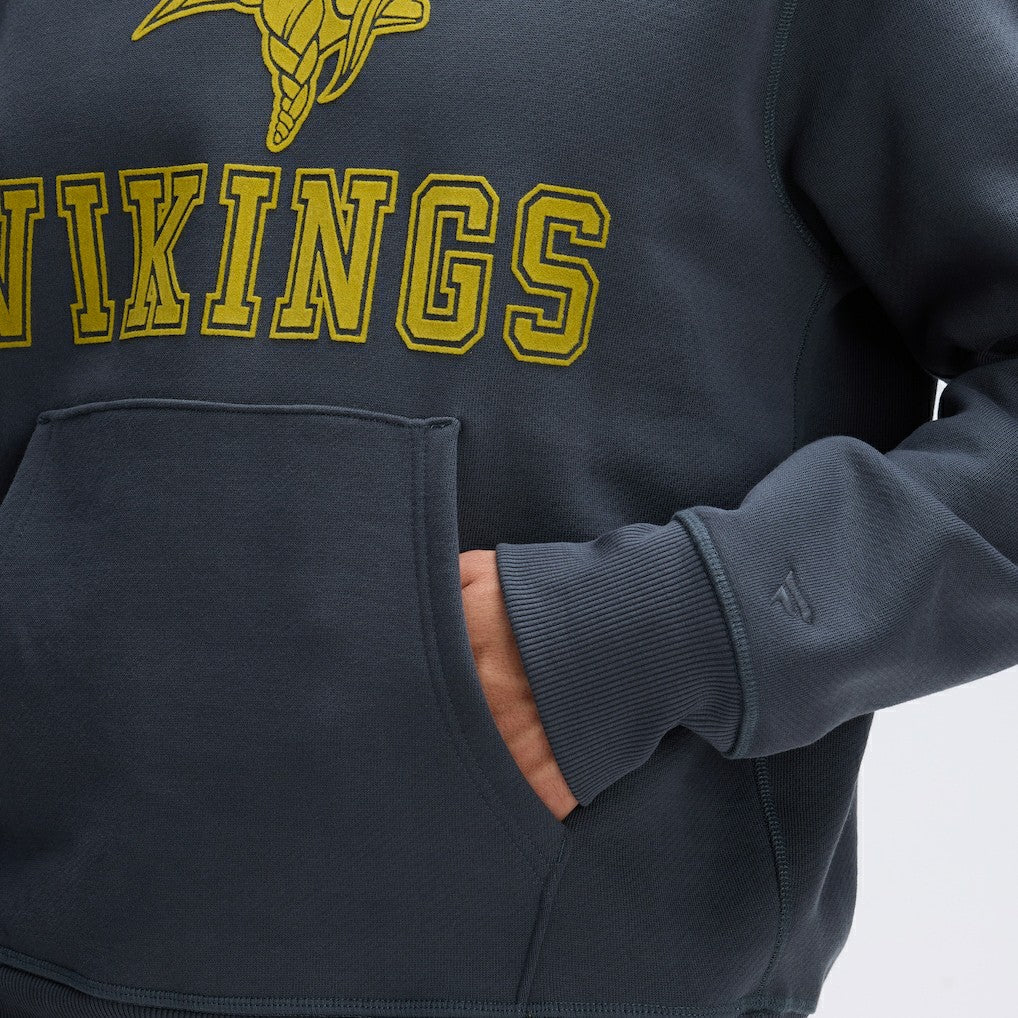 Minnesota Vikings IconicFleece Flocked Hoodie - Charcoal discount