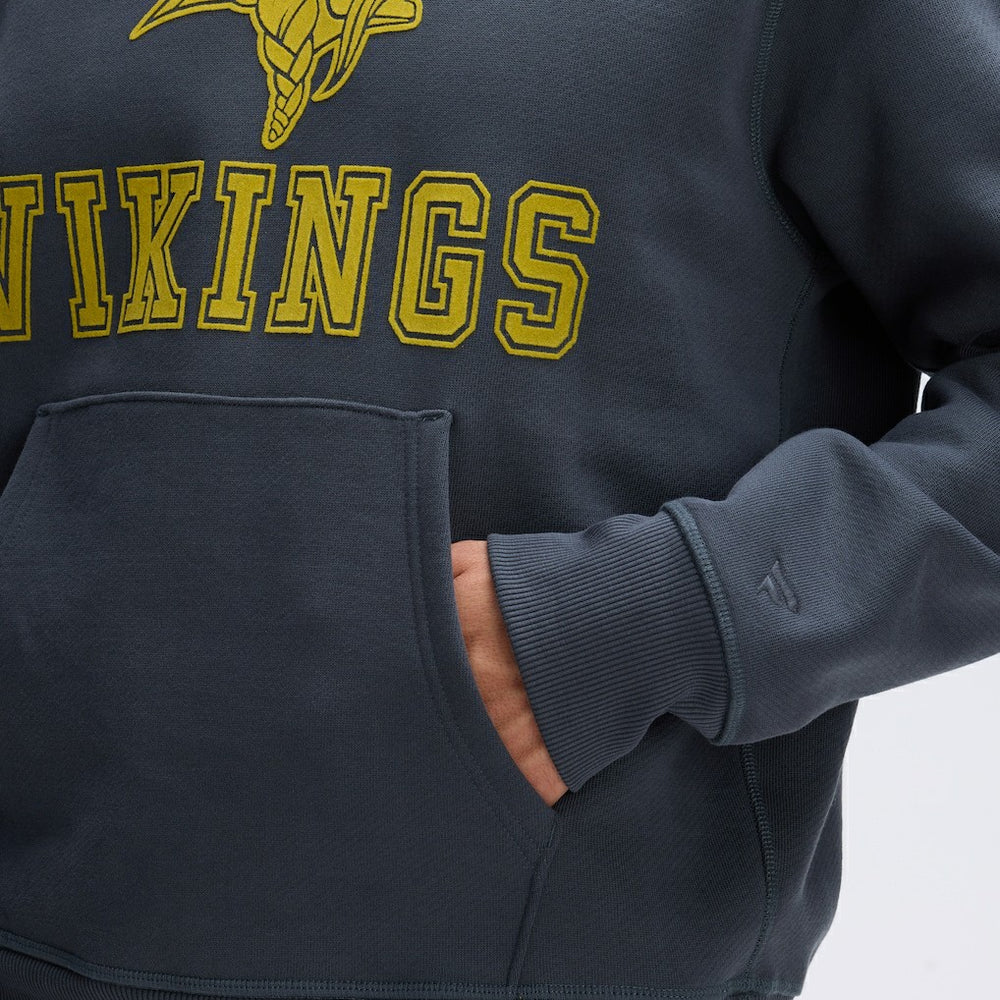 Minnesota Vikings IconicFleece Flocked Hoodie - Charcoal discount