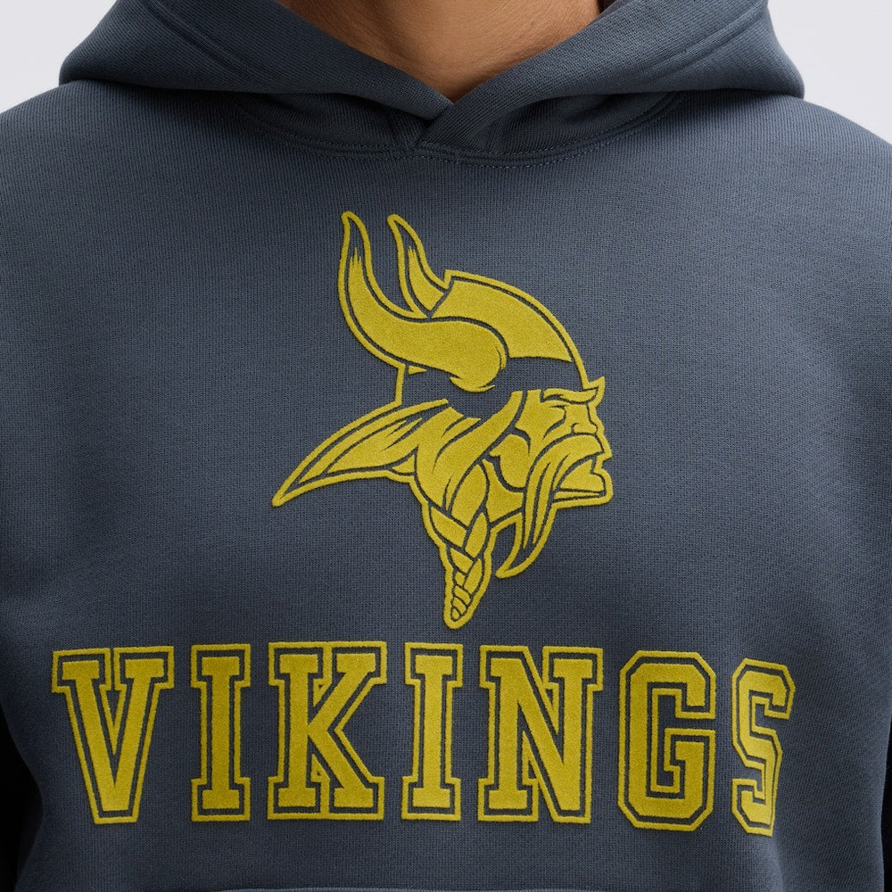 Minnesota Vikings IconicFleece Flocked Hoodie - Charcoal discount