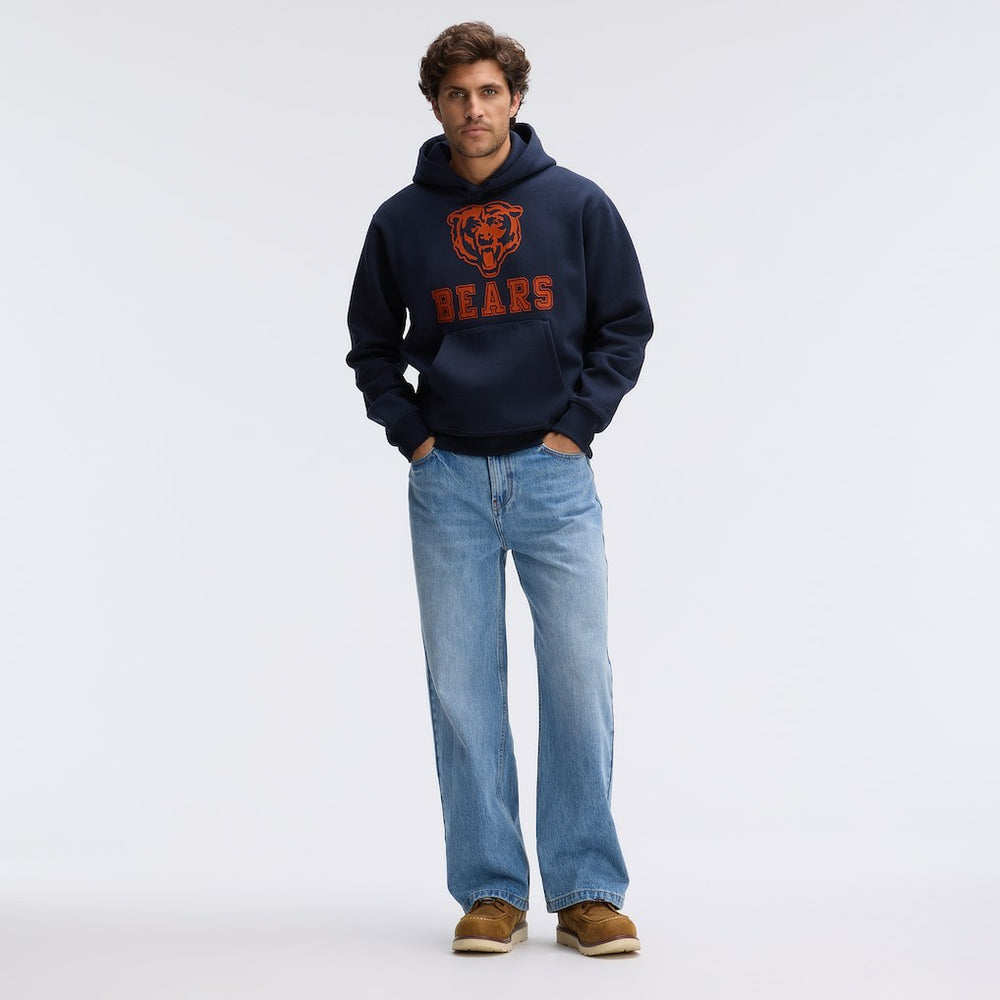 Chicago Bears IconicFleece Flocked Hoodie - Navy online