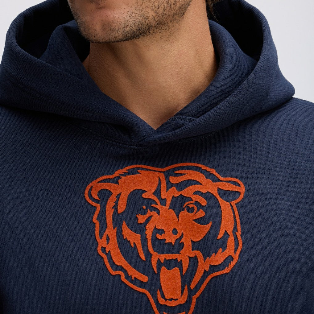 Chicago Bears IconicFleece Flocked Hoodie - Navy online