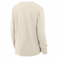 Boston Bruins Fanatics Women's Distressed Logo Long Sleeve T-Shirt Cream