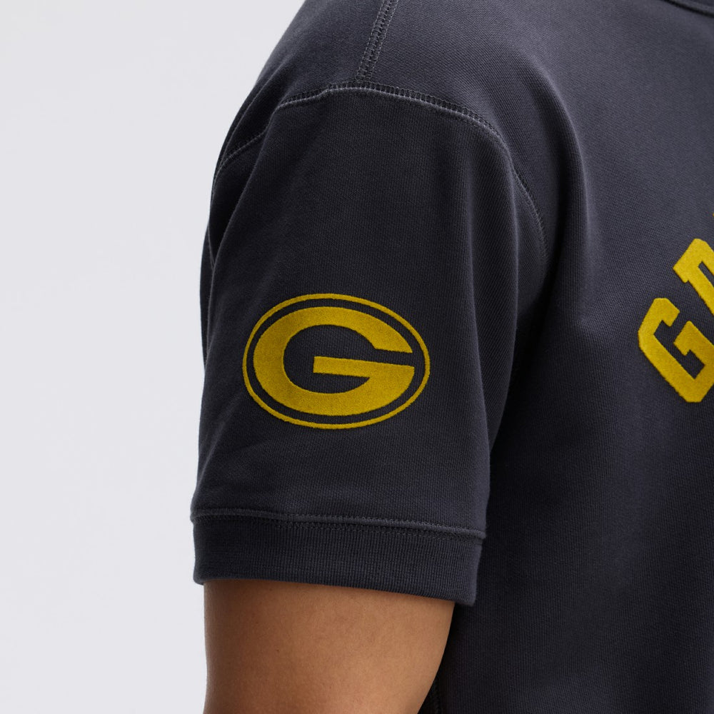Green Bay Packers IconicFleece Short Sleeve Sweatshirt - Black on sale
