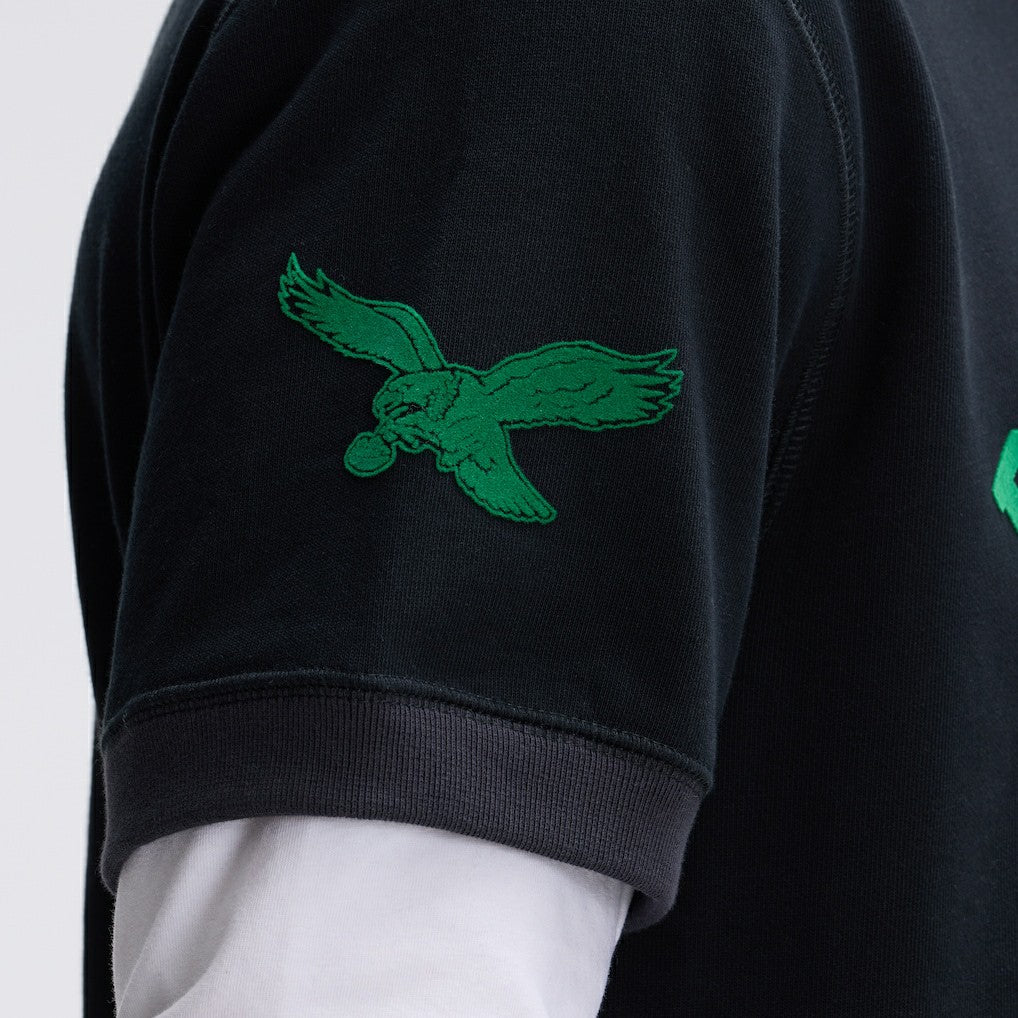 Philadelphia Eagles IconicFleece Short Sleeve Sweatshirt - Black cheap