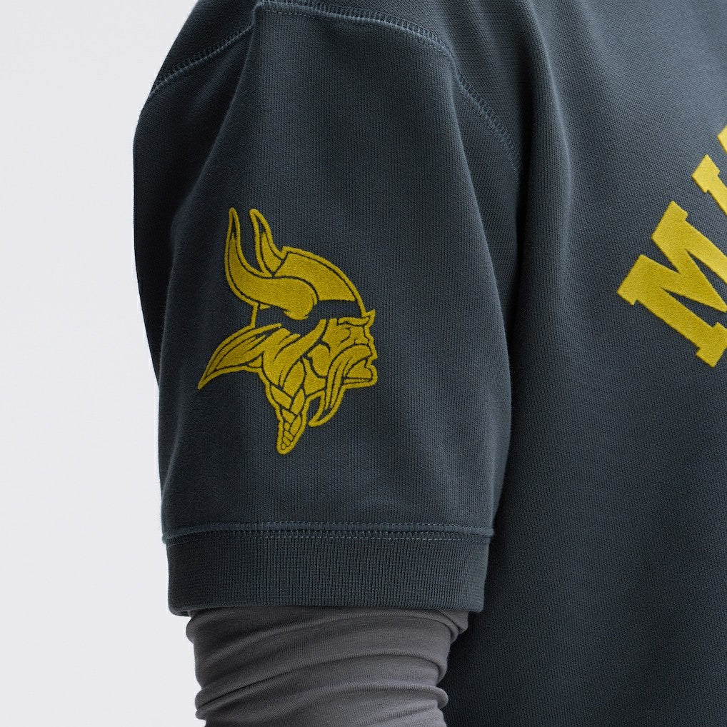 Minnesota Vikings IconicFleece Short Sleeve Sweatshirt - Charcoal cheap