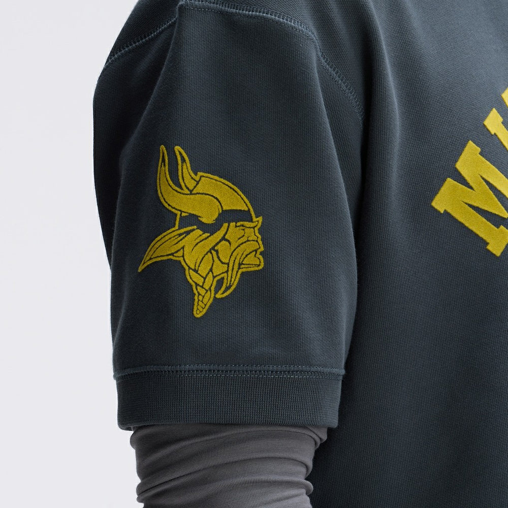 Minnesota Vikings IconicFleece Short Sleeve Sweatshirt - Charcoal cheap