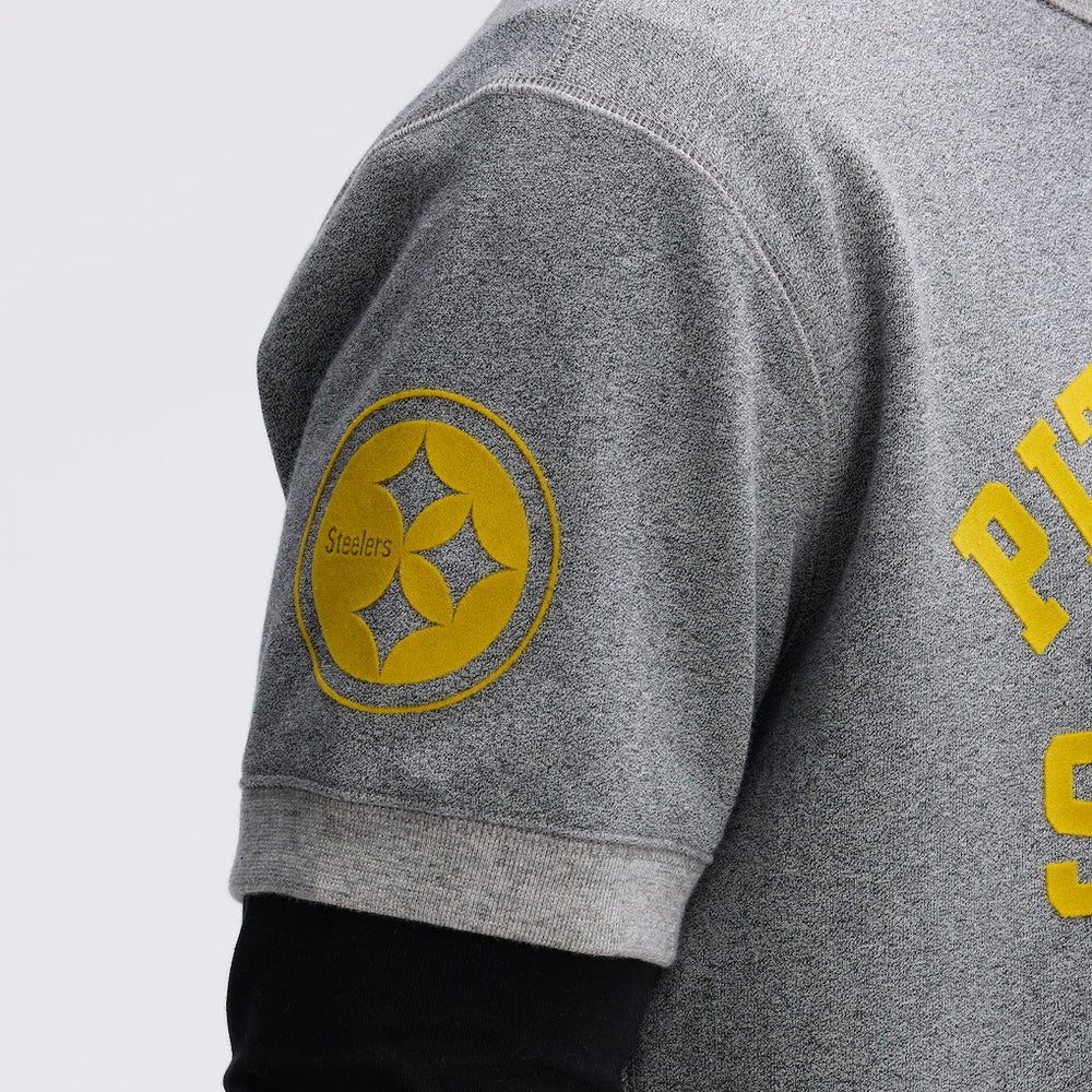 Pittsburgh Steelers IconicFleece Short Sleeve Sweatshirt - Athletic Heather Gray online