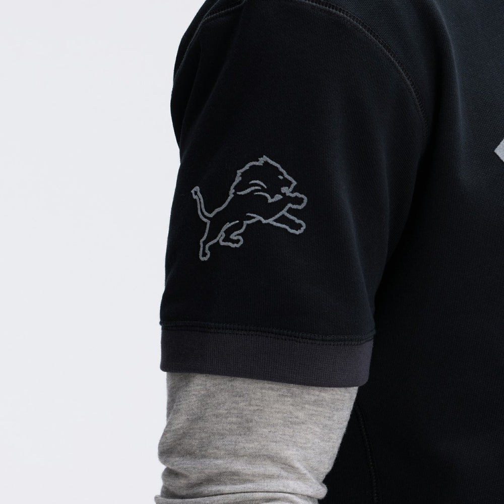Detroit Lions IconicFleece Short Sleeve Sweatshirt - Black outlet