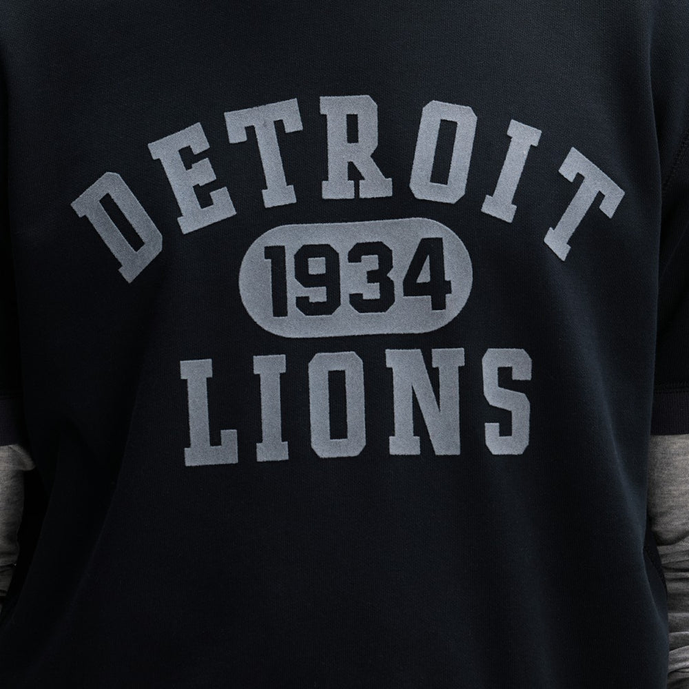 Detroit Lions IconicFleece Short Sleeve Sweatshirt - Black outlet