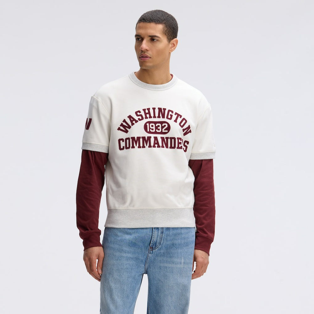Washington Commanders IconicFleece Short Sleeve Sweatshirt - Oatmeal on sale