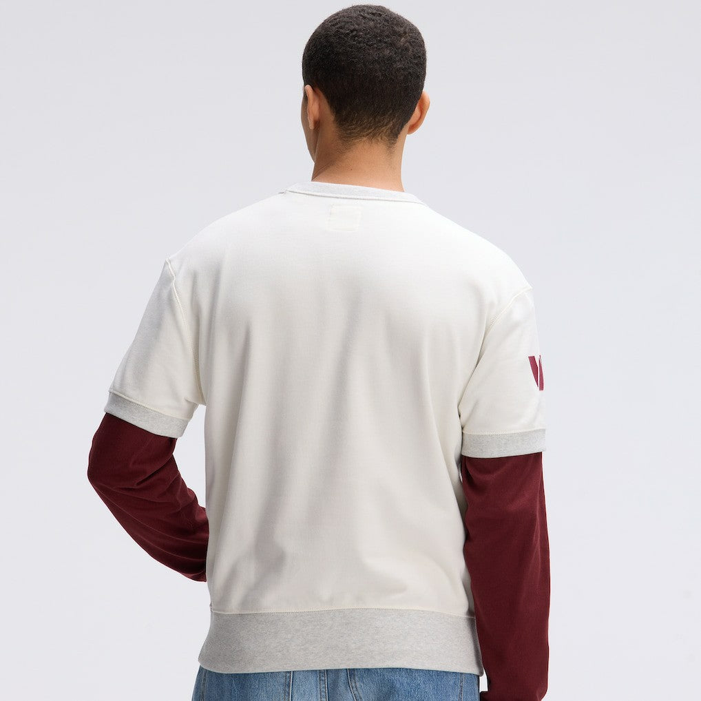 Washington Commanders IconicFleece Short Sleeve Sweatshirt - Oatmeal on sale