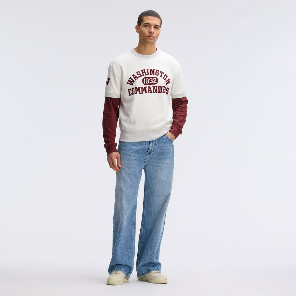 Washington Commanders IconicFleece Short Sleeve Sweatshirt - Oatmeal on sale