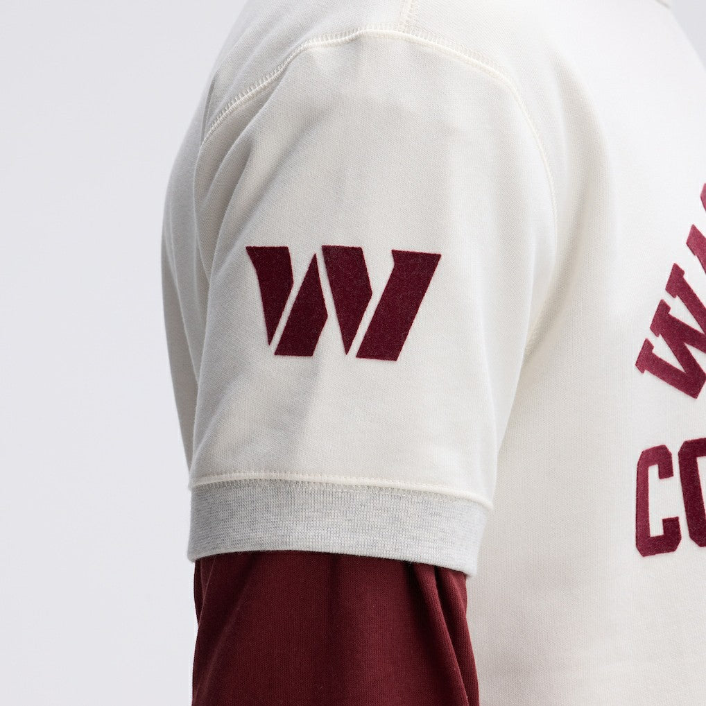 Washington Commanders IconicFleece Short Sleeve Sweatshirt - Oatmeal on sale