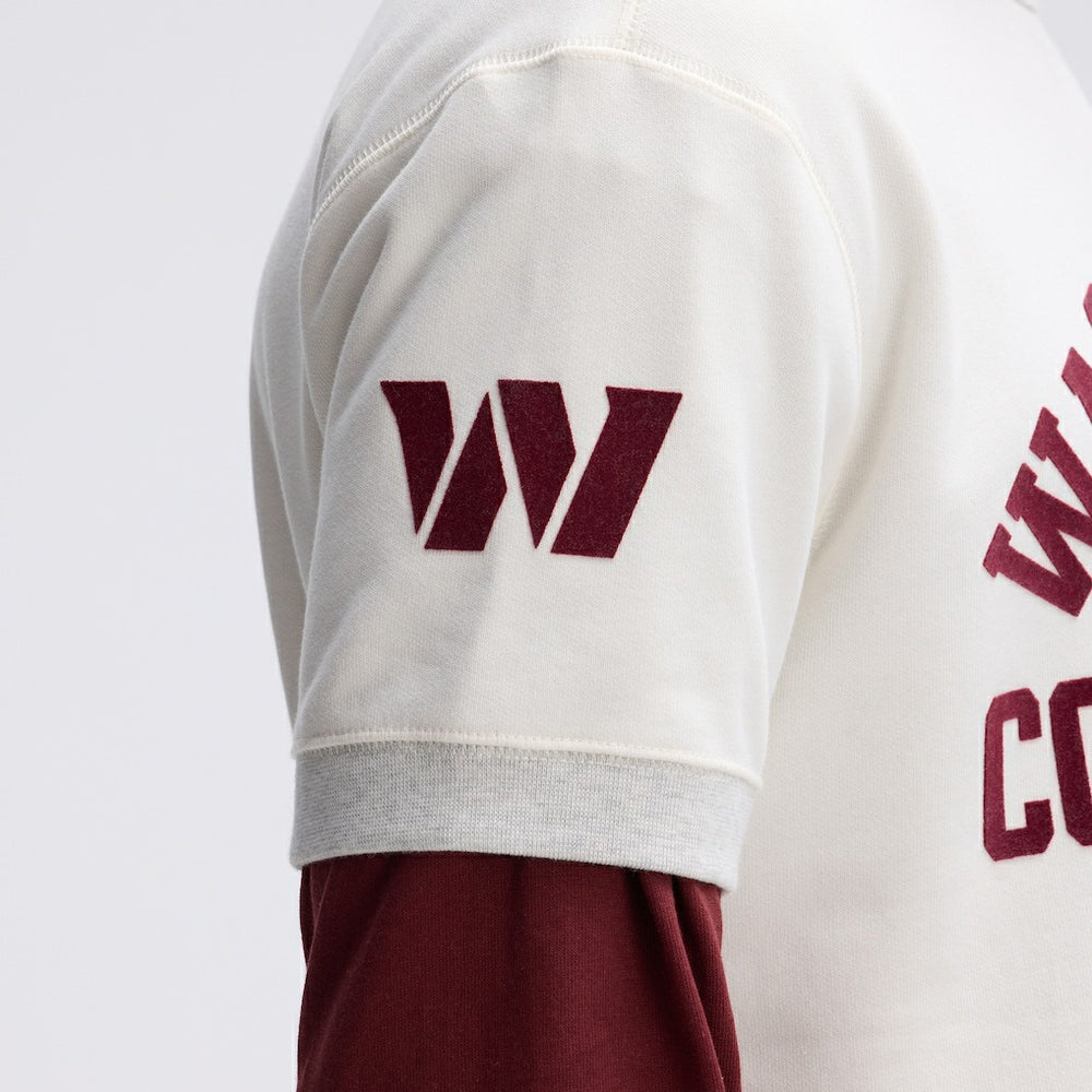 Washington Commanders IconicFleece Short Sleeve Sweatshirt - Oatmeal on sale