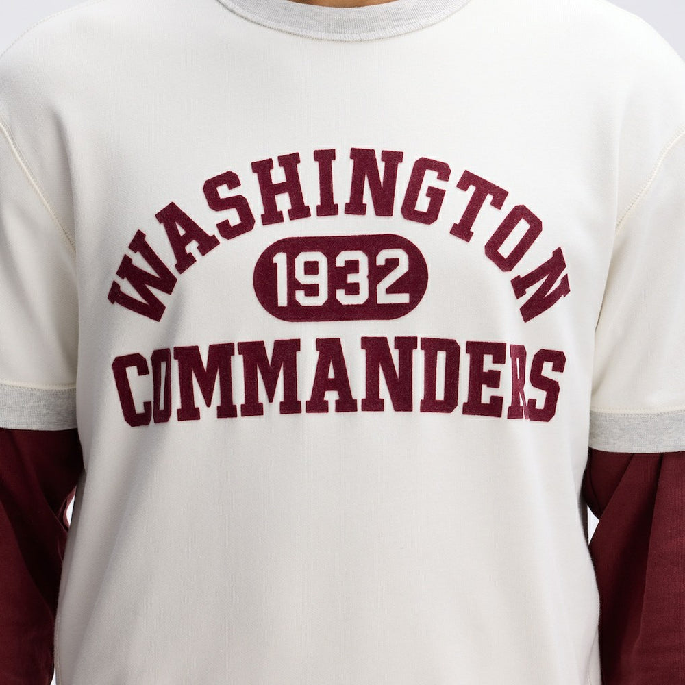 Washington Commanders IconicFleece Short Sleeve Sweatshirt - Oatmeal on sale