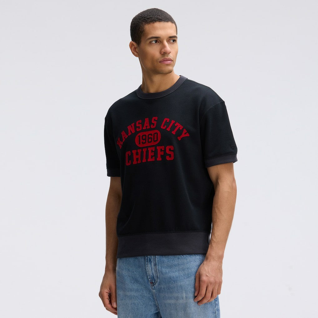 Kansas City Chiefs IconicFleece Short Sleeve Sweatshirt - Black online