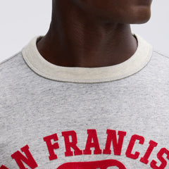San Francisco 49ers IconicFleece Short Sleeve Sweatshirt - Heather Gray discount