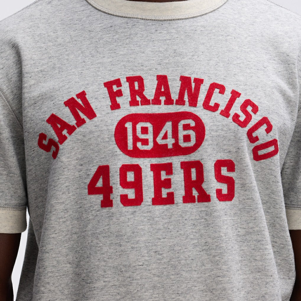 San Francisco 49ers IconicFleece Short Sleeve Sweatshirt - Heather Gray discount
