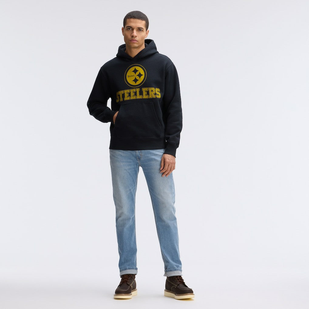 Pittsburgh Steelers IconicFleece Flocked Hoodie - Black discount