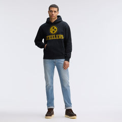 Pittsburgh Steelers IconicFleece Flocked Hoodie - Black discount