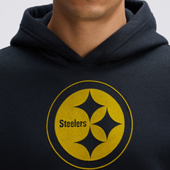 Pittsburgh Steelers IconicFleece Flocked Hoodie - Black discount