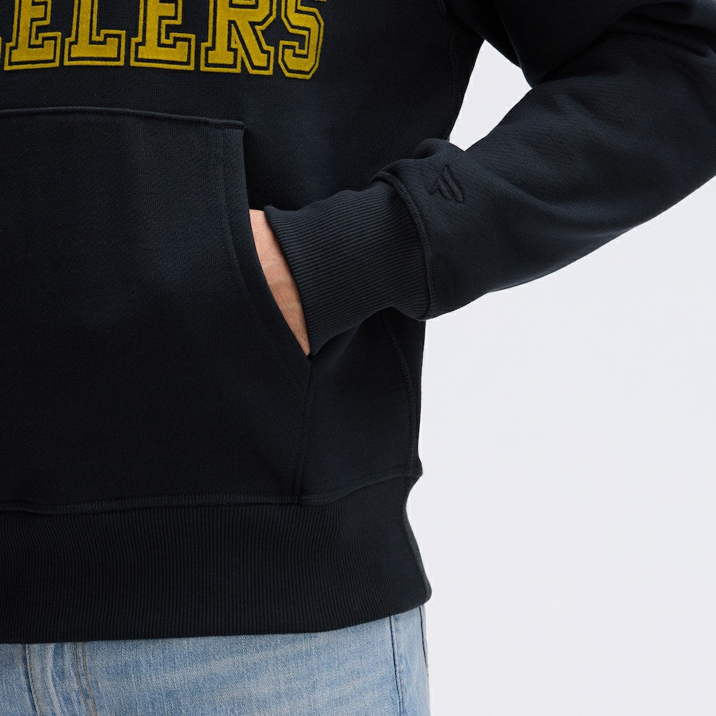 Pittsburgh Steelers IconicFleece Flocked Hoodie - Black discount