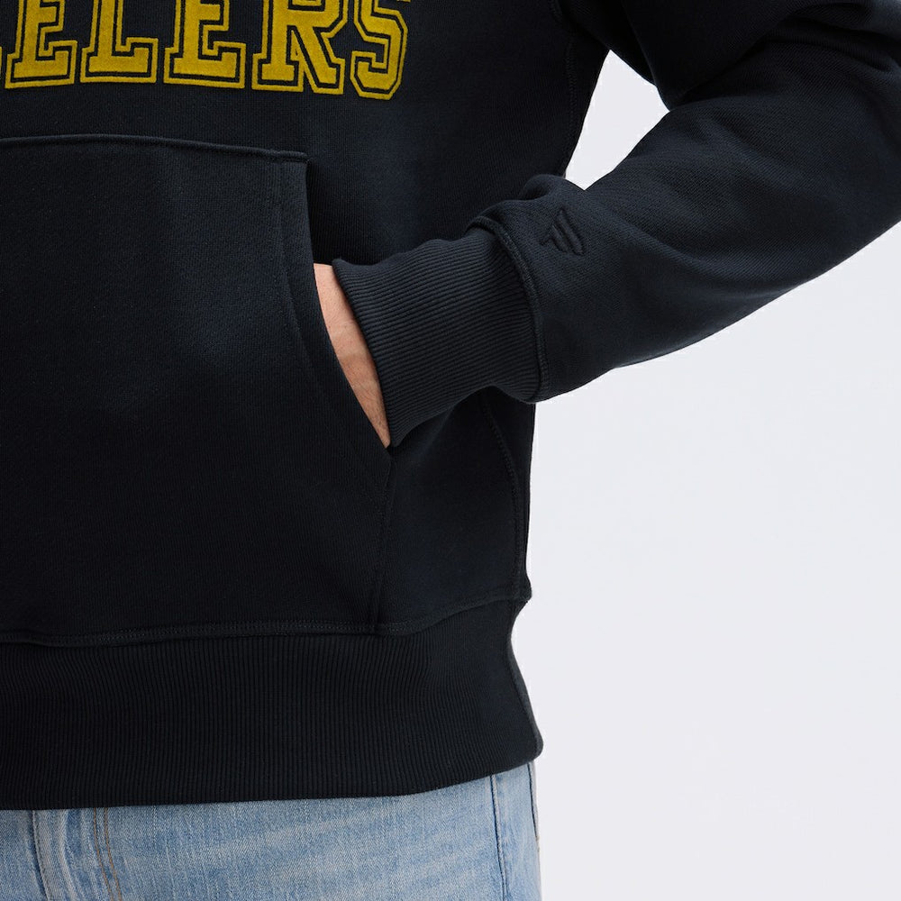 Pittsburgh Steelers IconicFleece Flocked Hoodie - Black discount