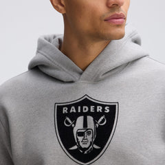 Las Vegas Raiders IconicFleece Flocked Hoodie - Heather Gray sale
