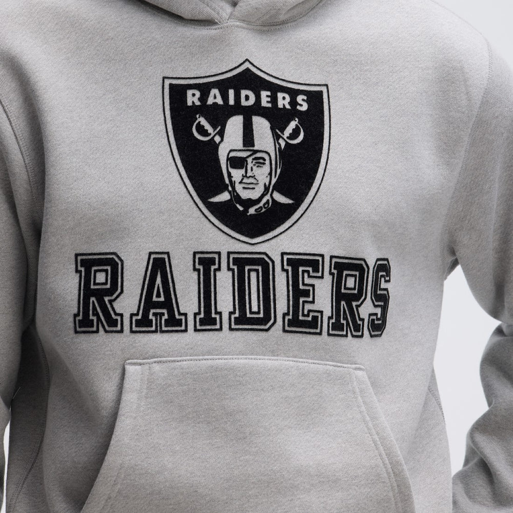 Las Vegas Raiders IconicFleece Flocked Hoodie - Heather Gray sale