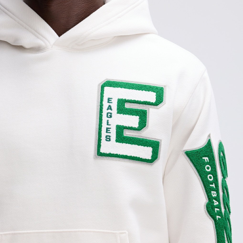 Philadelphia Eagles IconicFleece Letterman Hoodie - Oatmeal discount