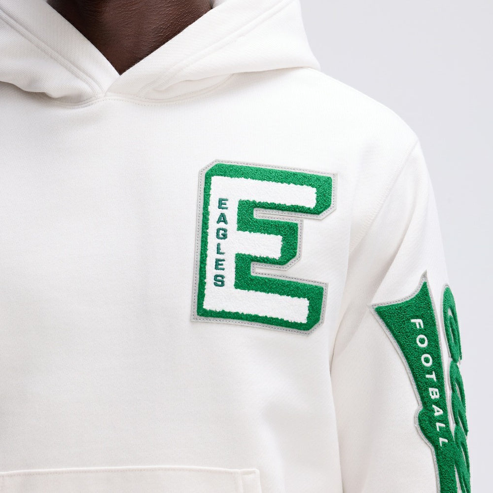 Philadelphia Eagles IconicFleece Letterman Hoodie - Oatmeal discount