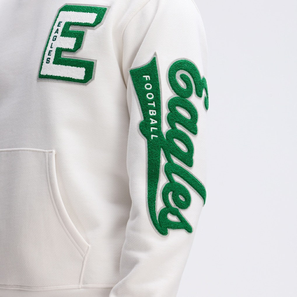 Philadelphia Eagles IconicFleece Letterman Hoodie - Oatmeal discount