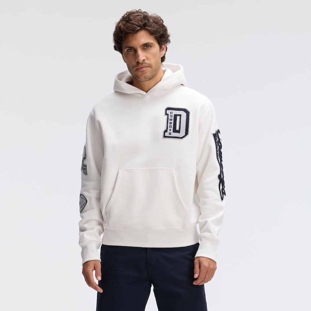 Dallas Cowboys IconicFleece Letterman Hoodie - Oatmeal for sale