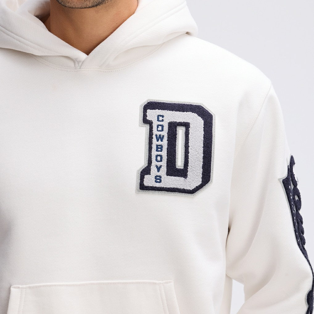 Dallas Cowboys IconicFleece Letterman Hoodie - Oatmeal for sale
