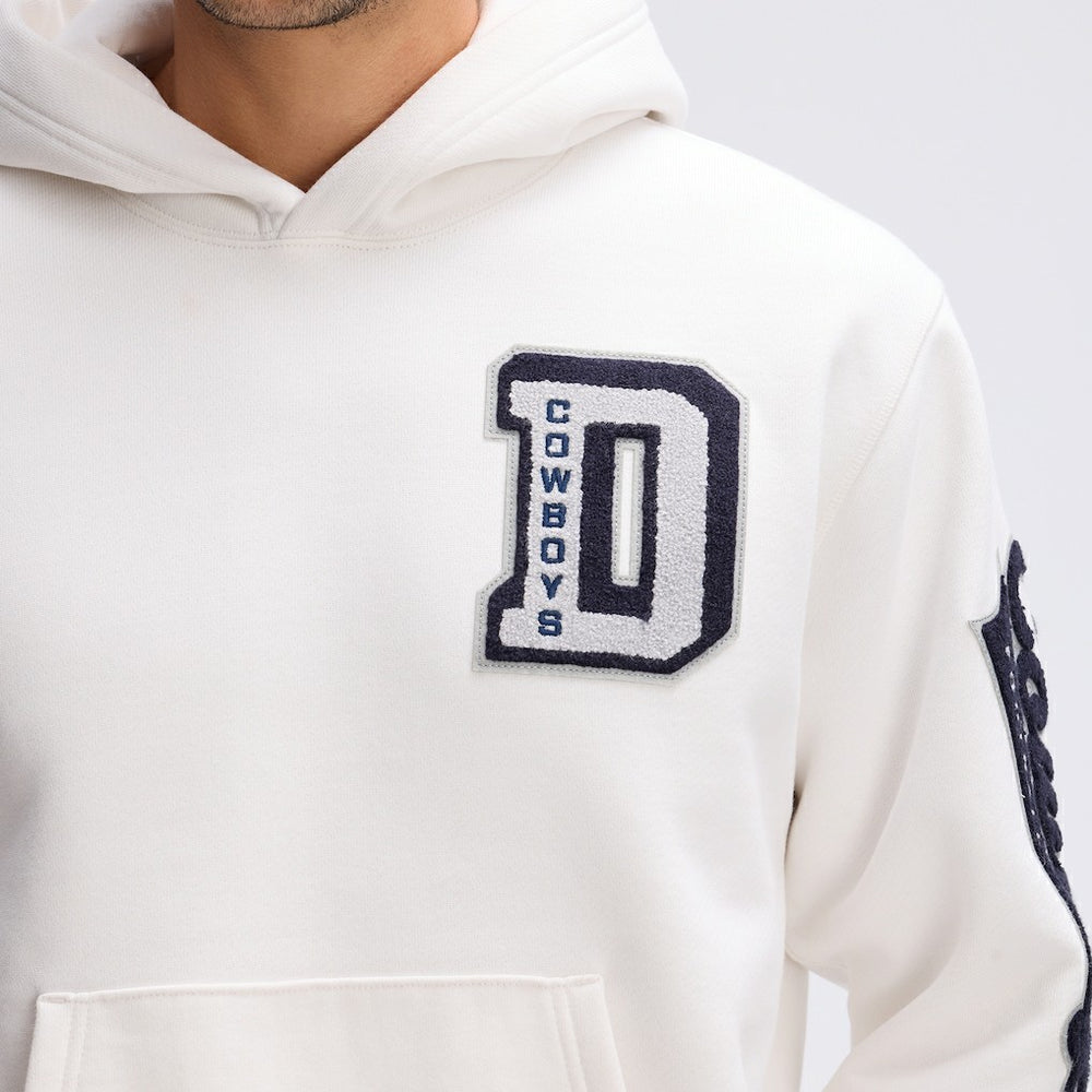 Dallas Cowboys IconicFleece Letterman Hoodie - Oatmeal for sale