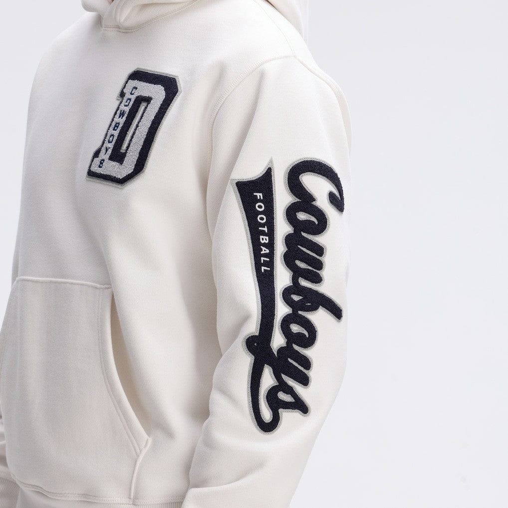 Dallas Cowboys IconicFleece Letterman Hoodie - Oatmeal for sale