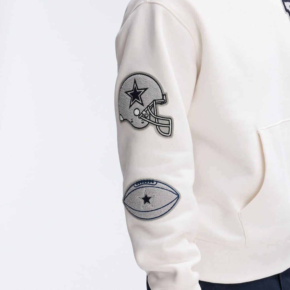 Dallas Cowboys IconicFleece Letterman Hoodie - Oatmeal for sale